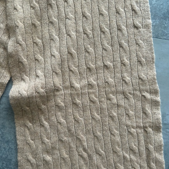NEW Polo Ralph Lauren Pony Cable Knit Cashmere Wool Scarf - Picture 4 of 5